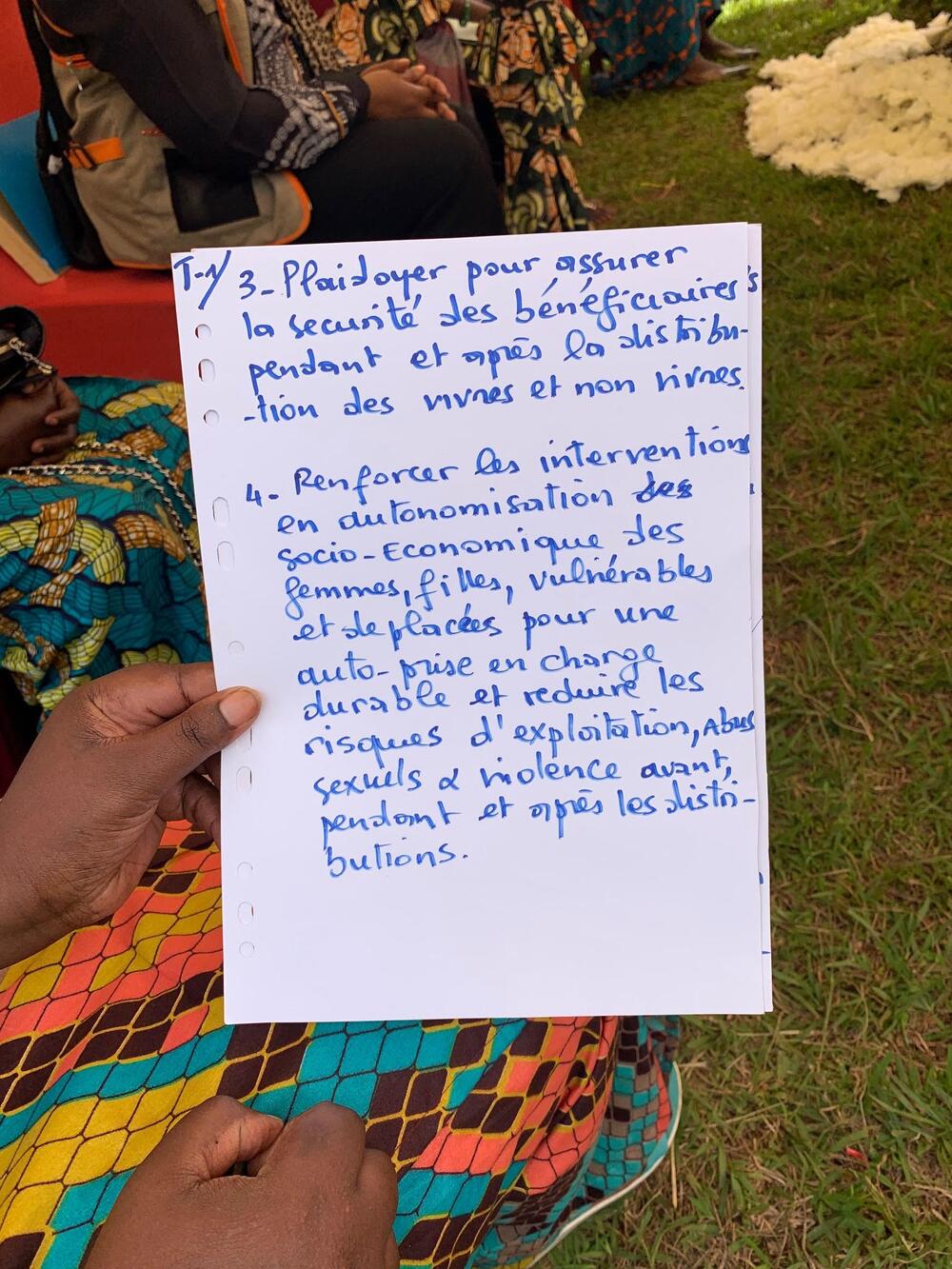 Liste rédigée en français.
