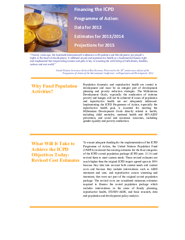 Financing the ICPD Programme of Action 2014