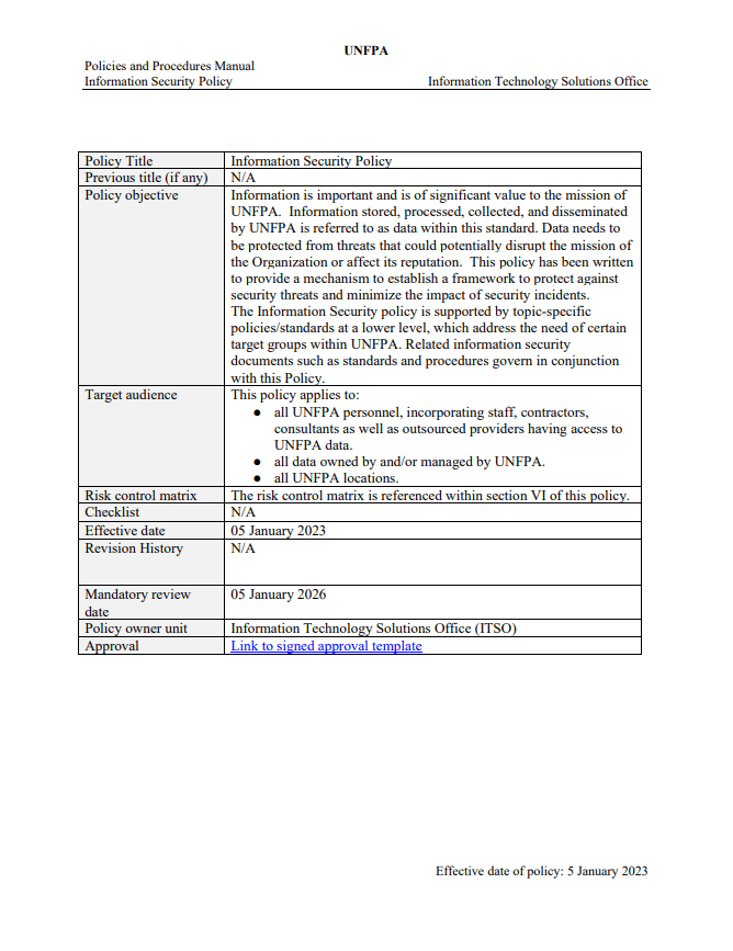 Information Security Policy Information Security Policy